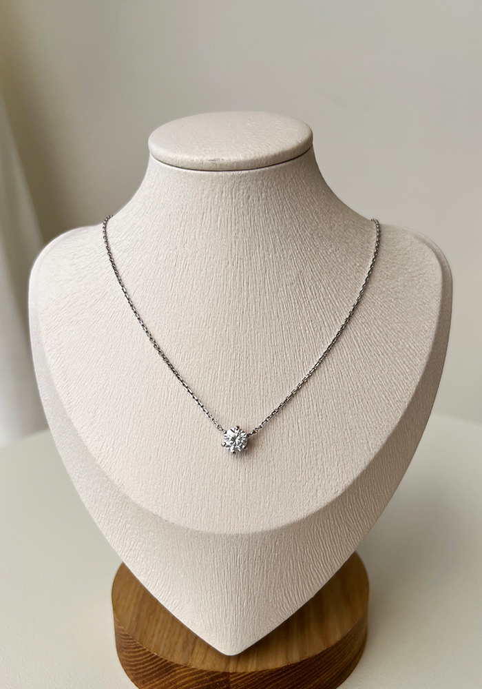Classic 16 Moissanite Solitaire Necklace