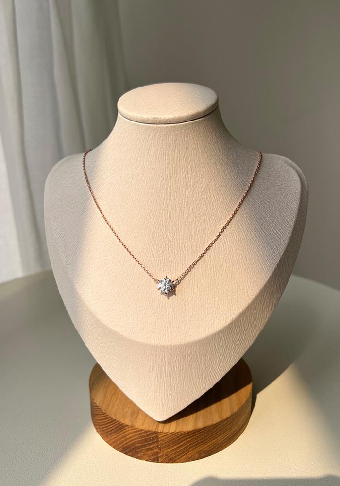 Classic 16 Moissanite Solitaire Necklace